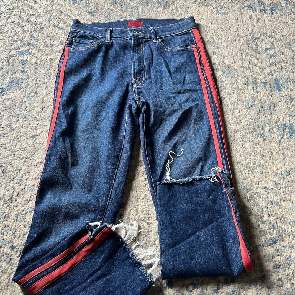 MOTHER Insider Crop Step Fray Speed Racer Jeans Size 26 - Picture 5 of 9
